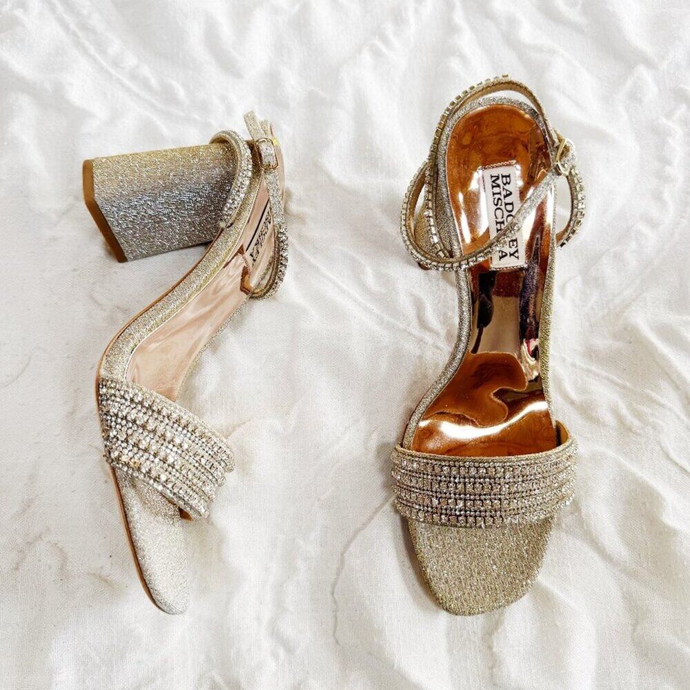 Badgley Mischka Becca Platino Heels Size 8.5